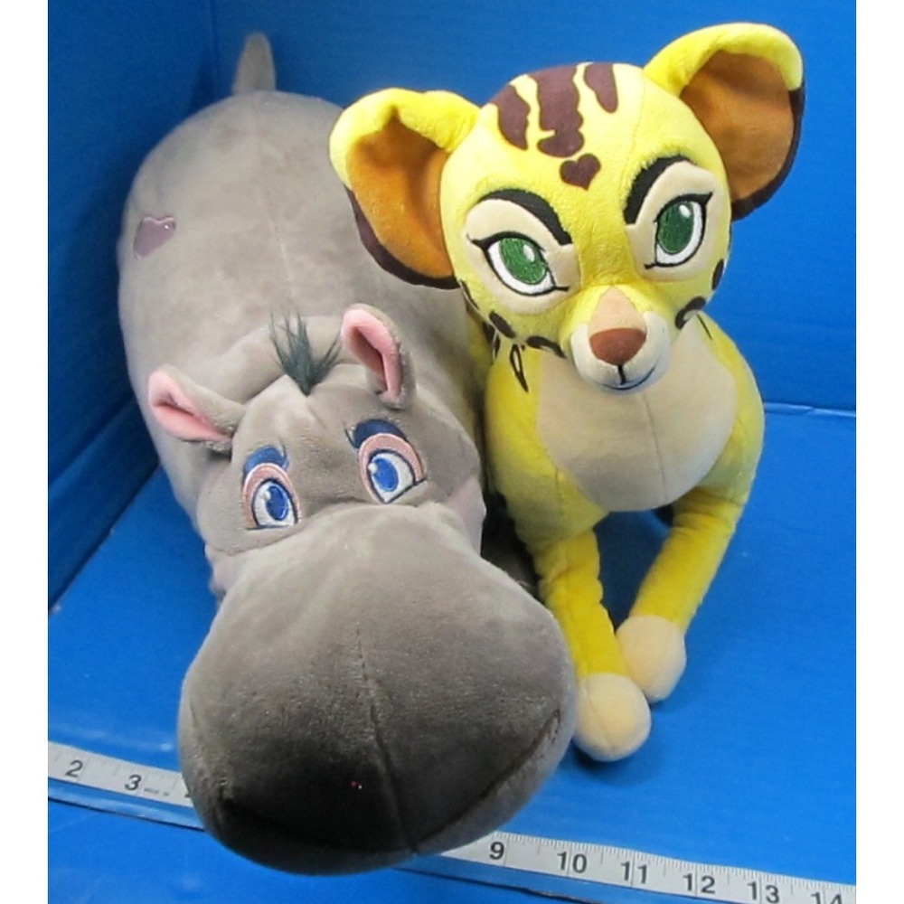Disney Authentic Patch Lion Guard Beshte the Hippo & Fuli the Cheetah Plush Lot